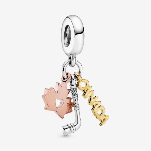 Pandora Canadá, dije colgante con forma de hoja de arce y palo de hockey - 798996C00