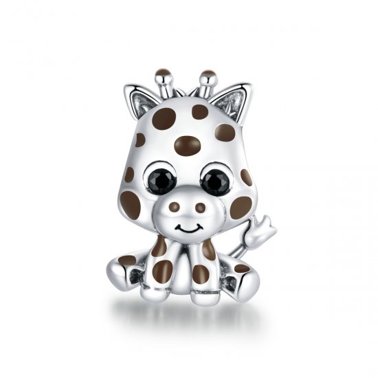 Charm de plata estilo Pandora con un tierno bebé jirafa - SCC1691 - Haga click en la imagen para cerrar