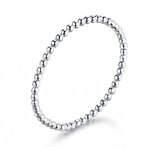 Anillo de cuentas plateadas al estilo de Pandora - SCR574