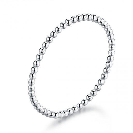 Anillo de cuentas plateadas al estilo de Pandora - SCR574 - Haga click en la imagen para cerrar