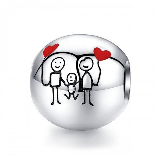Amuleto de Plata Estilo Pandora "Mi Familia" - SCC1339