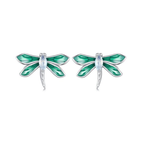 Pendientes de libélula estilo PANDORA - BSE988