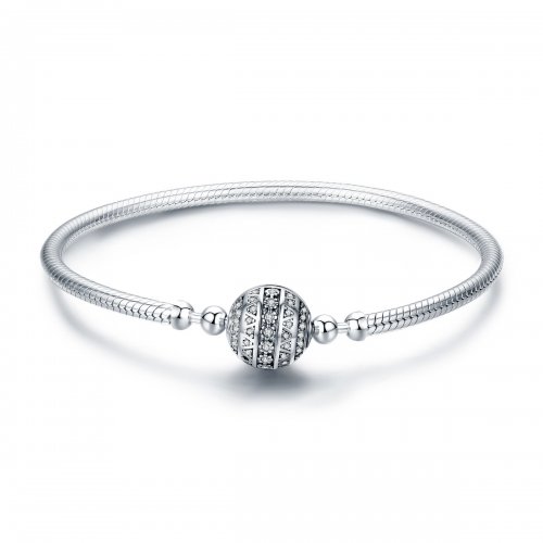 Pulsera de cadena delicada estilo Pandora en plata - SCB062