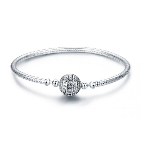 Pulsera de cadena delicada estilo Pandora en plata - SCB062 - Haga click en la imagen para cerrar