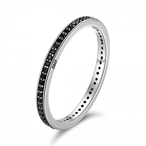 Anillo de plata estilo Pandora con brillo en forma de macetas - SCR114