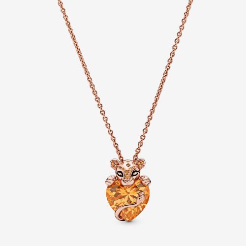 Collar en Pandora Rose Corazón Princesa Leona Brillante 388068CZM