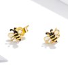 Pendientes de botón estilo Pandora con abeja de dibujos animados - SCE1182