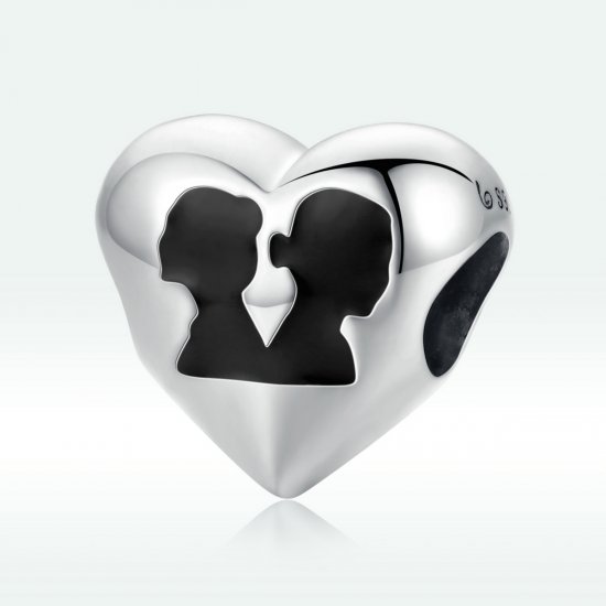 Charm estilo Pandora con silueta de amor - BSC549 - Haga click en la imagen para cerrar