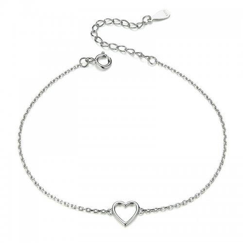 Pulsera deslizante de cadena en forma de amor plateada al estilo de Pandora - SCB159