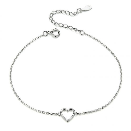 Pulsera deslizante de cadena en forma de amor plateada al estilo de Pandora - SCB159 - Haga click en la imagen para cerrar