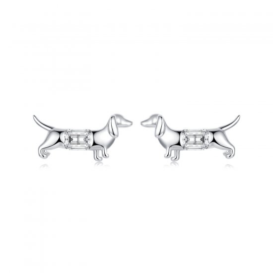 Pendientes de perro salchicha estilo PANDORA - SCE1745 - Haga click en la imagen para cerrar