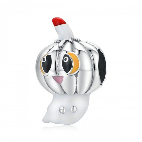 Charm de calabaza fantasma de plata estilo Pandora - SCC1981