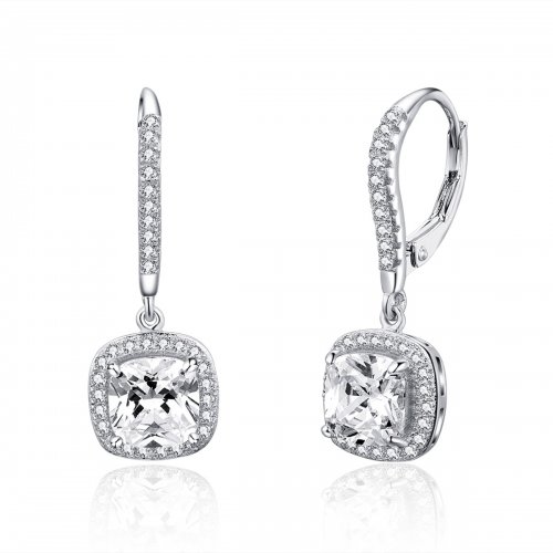 Pendientes colgantes estilo Pandora de plata brillante - SCE520