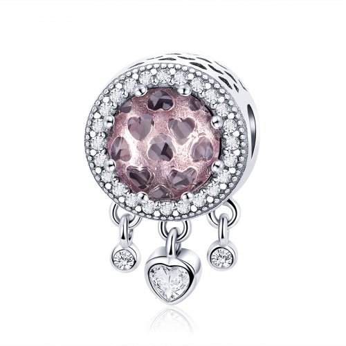 Charm de Corazón Brillante en Plata Estilo Pandora - SCC998