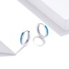 Pendientes de aro de plata estilo Pandora con ópalo - SCE992