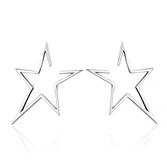 Aretes de estudio de estrella modernos estilo Pandora están hechos de plata - SCE107 - Haga click en la imagen para cerrar