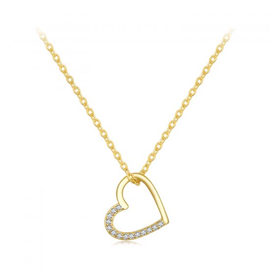 Collar de corazón estilo Pandora de 14K - SCN347-B - Haga click en la imagen para cerrar