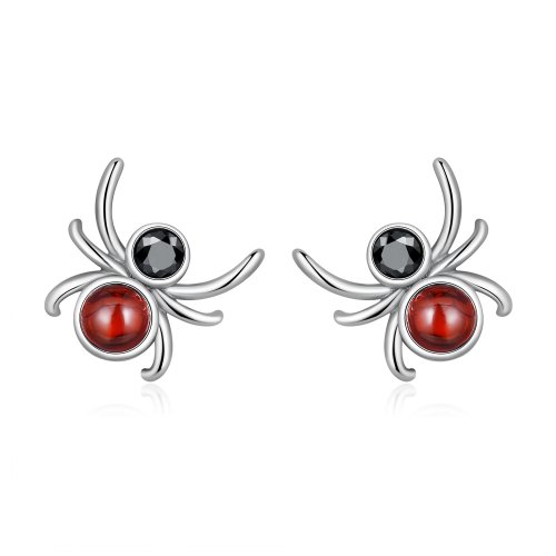 Pendientes de botón estilo Pandora con diseño de araña - SCE1517