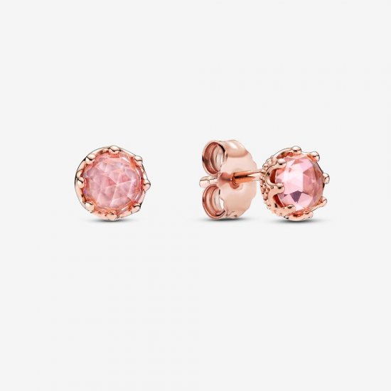 Pendientes de botón PANDORA Pink Sparkling Crown - 288311C01 - Haga click en la imagen para cerrar