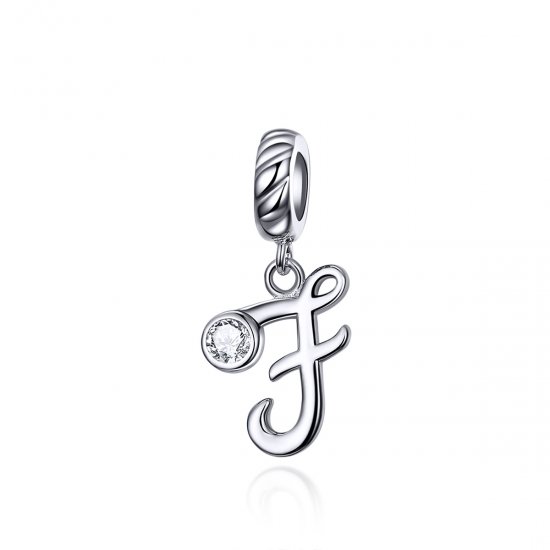 Pandora Style Colgante de Plata con Letra F - SCC1183-F - Haga click en la imagen para cerrar