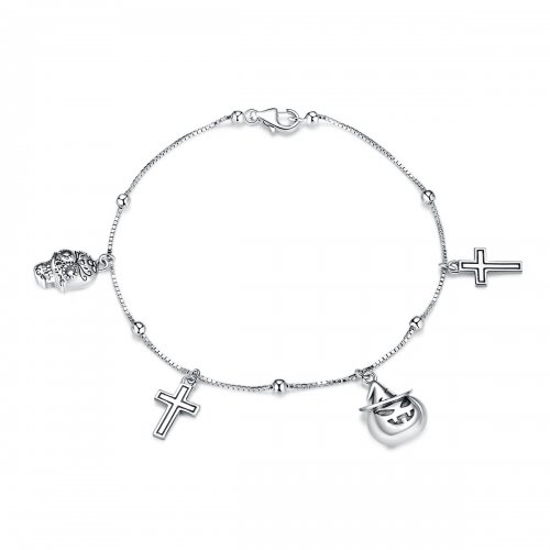 Pulsera de Halloween plateada de estilo Pandora - BSB051
