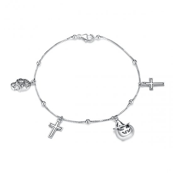 Pulsera de Halloween plateada de estilo Pandora - BSB051 - Haga click en la imagen para cerrar