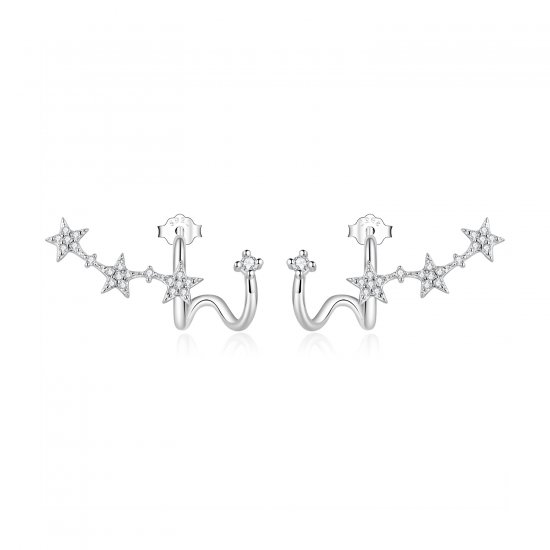 Pendientes de Estrella con estilo Pandora - BSE700 - Haga click en la imagen para cerrar