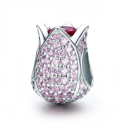 Charm de plata con diseño de tulipán al estilo de Pandora - SCC569