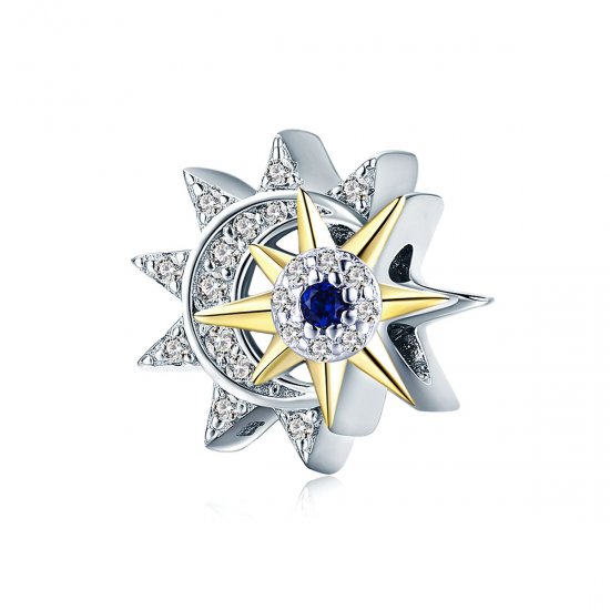 Encanto estilo Pandora plateado y dorado "El sol se encuentra con la luna" - SCC1137 - Haga click en la imagen para cerrar