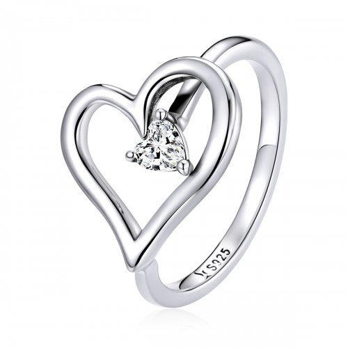 Anillo de plata estilo Pandora con brillo plateado - SCR700