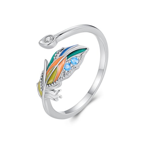 Anillo de Pluma de Estilo Pandora - BSR469-E