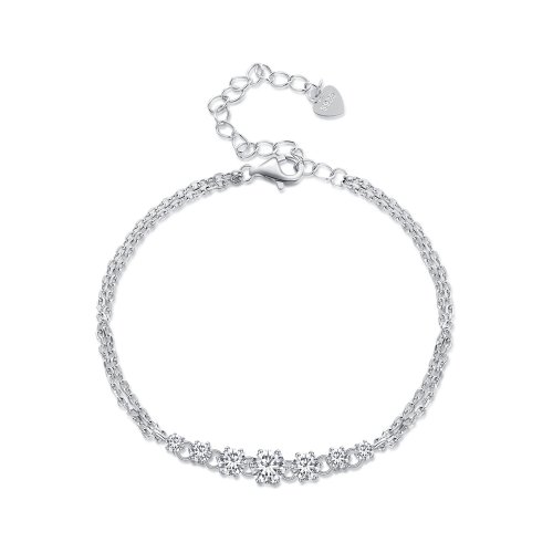 Pulsera de estilo Pandora con Moissanita (Un Certificado) - MSB008