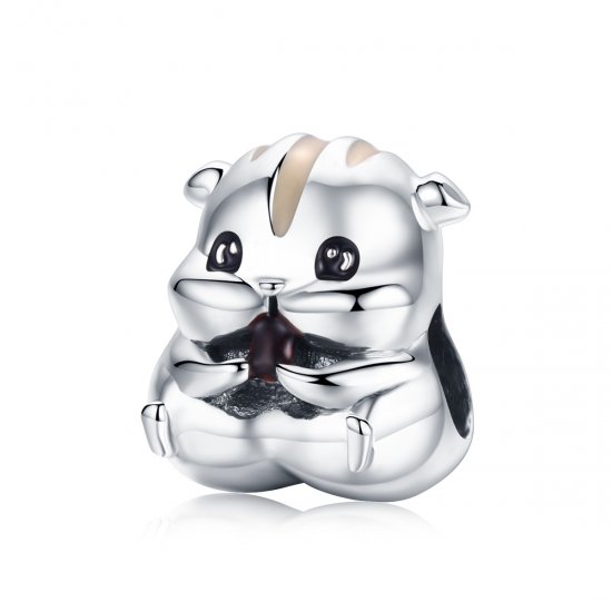 Charm de plata estilo Pandora con diseño de hámster - SCC1133 - Haga click en la imagen para cerrar