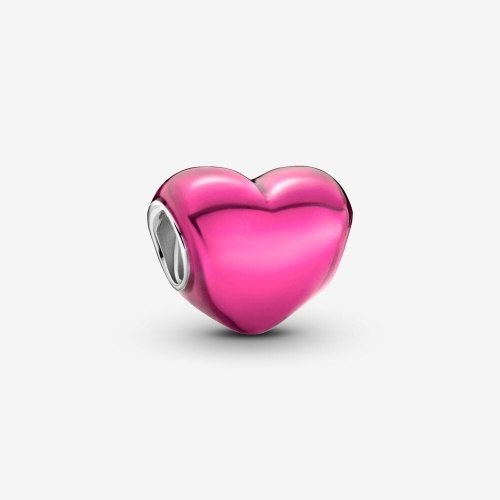 Charm de corazón rosa metalizado de Pandora - 799291C03