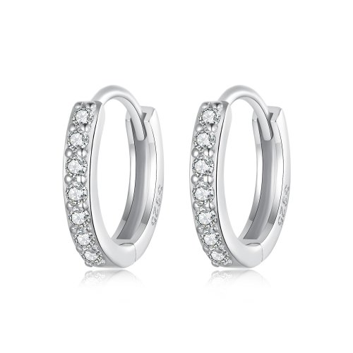 Pendientes sencillos de plata de ley estilo PANDORA - BSE1060-AS Pendientes sencillos de plata de ley estilo PANDORA - BSE1060-AS