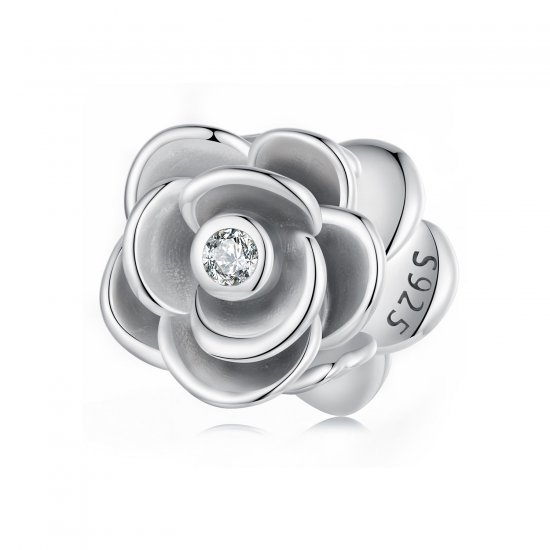 Charm tridimensional con forma de rosa estilo PANDORA - SCC2705 - Haga click en la imagen para cerrar