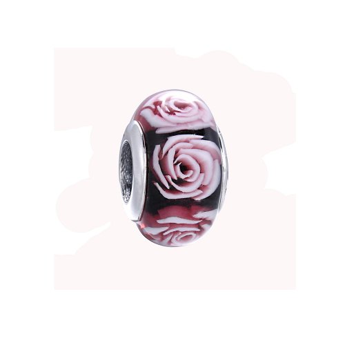 Charm en plata de ley Flor rosa PANDORA