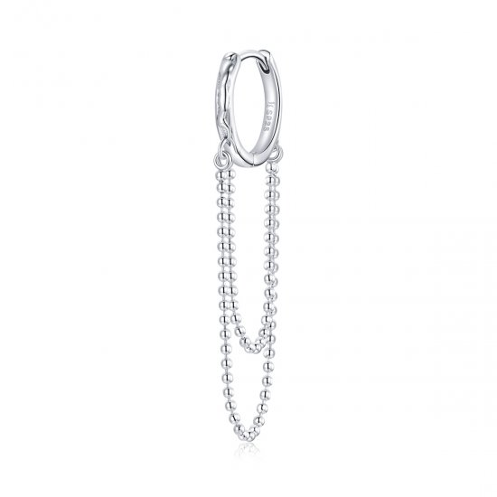 Pendientes colgantes estilo Pandora de cadena de perlas plateadas - SCE1121 - Haga click en la imagen para cerrar