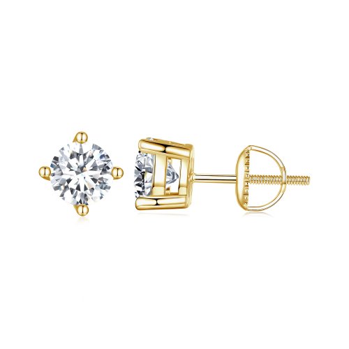 Pendientes de moissanita de cuatro garras de 1 quilate estilo PANDORA - MSE