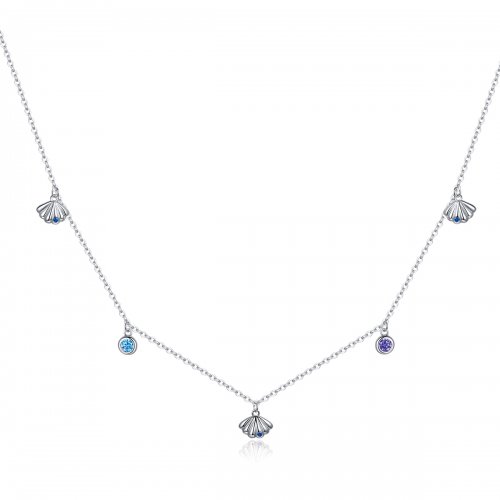 Collar colgante de concha marina de plata estilo Pandora - SCN454