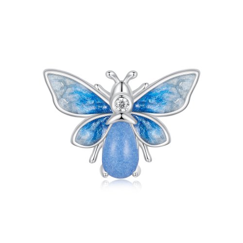 Charm de abeja luminosa azul estilo PANDORA - SCC2734