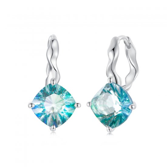 Pendientes de turmalina turquesa estilo PANDORA - BSE1047 - Haga click en la imagen para cerrar