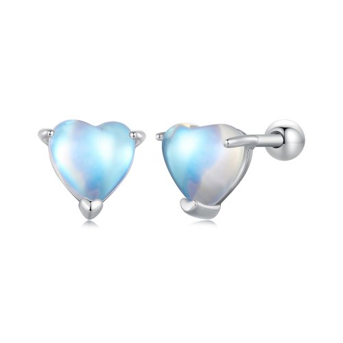 Pendientes estilo Pandora con piedra lunar - SCE1629