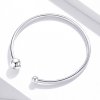 Pulsera abierta de plata estilo Pandora con diseño sencillo y elástico - SCB198