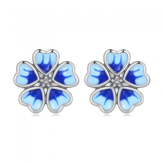 Pendientes de botón estilo Pandora con flores - SCE1513 - Haga click en la imagen para cerrar