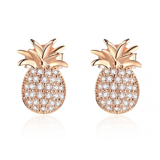 Pendientes de piña estilo Pandora - SCE803 - Haga click en la imagen para cerrar