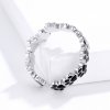 Anillo abierto de plata estilo Pandora con huella encantadora - SCR603