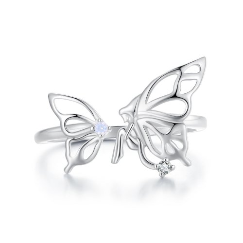 Anillo estilo Pandora con mariposa y elfo - BSR484-E