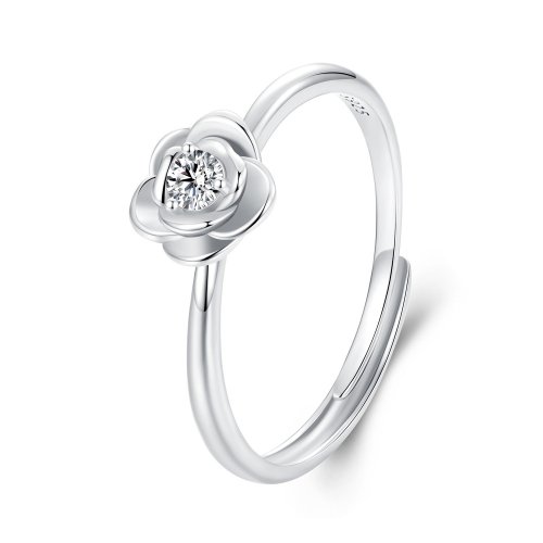 Anillo de moissanita rosa de 0,1 ct estilo PANDORA (con un certificado) - MSR054-E