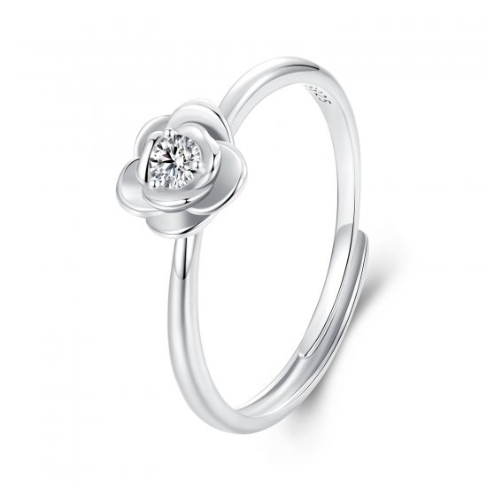 Anillo de moissanita rosa de 0,1 ct estilo PANDORA (con un certificado) - MSR054-E - Haga click en la imagen para cerrar